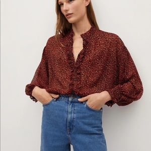✨never worn MANGO Printed Garden Blouse